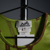 Hermes Lime Green Ribbon Top Size Small Women's