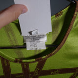 Hermes Lime Green Ribbon Top Size Small Women's