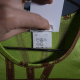 Hermes Lime Green Ribbon Top Size Small Women's