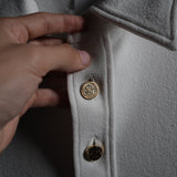 Louis Vuitton Uniforms Polo Shirt Top with Gold Buttons Wide Collar White