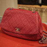 Chanel Calfskin Quilted CC Curvy Flap Red