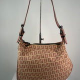 Vintage Fendi Oyster Pink Monogram Shoulder Bag