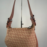 Vintage Fendi Oyster Pink Monogram Shoulder Bag