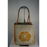 HOU #127. Vintage CHANEL Shoulder Bag Enamel Beige Gold CC 123512