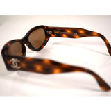 #9. Vintage Channel 06918 CC Logo Studded Brown Tortoiseshell Sunglasses
