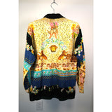 Vintage Versace Jeans Couture Cats & Flowers Corduroy Shirt Multicolor Small