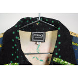 Vintage Versace Jeans Couture Cats & Flowers Corduroy Shirt Multicolor Small