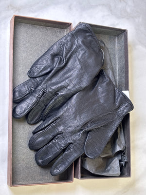 Japan Exclusive - Vintage Gucci Gloves Black Leather Horsebit with Box