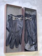 Japan Exclusive - Vintage Gucci Gloves Black Leather Horsebit with Box