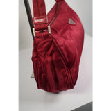 HOU #114. Prada Nylon Shoulder Bag Authentic Red Medium Women Italy